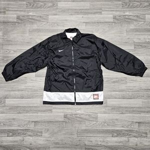 Vintage 90s Team Nike Sport White Tag Black Windbreaker Jacket Youth L Adult S/M